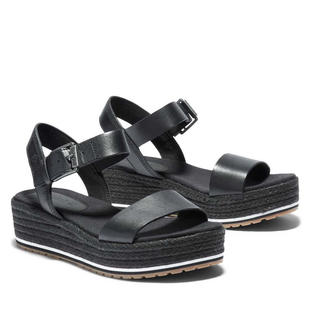 Sandalias Timberland Mujer Santorini Sun Ankle Strap Negras - Chile CAT-947062